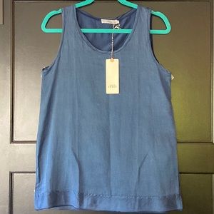 0039 Italy Silk and Cotton Sleeveless Layering Piece Sz S